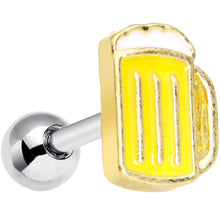 Load image into Gallery viewer, 16G 1/4 St Patricks Day Frosty Mug Beer Cartilage Tragus Earring