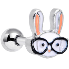 Load image into Gallery viewer, 16G 1/4 Nerdy Easter Bunny Cartilage Tragus Earring