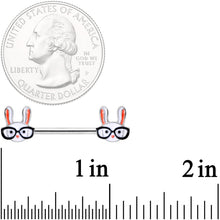 将图片加载到图库查看器,14G 5/8 Nerdy Easter Bunny Barbell Nipple Ring Set