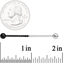 Load image into Gallery viewer, 14G Black Steel Two Tone Twisted Industrial Barbell 38mm