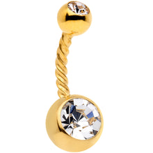 Load image into Gallery viewer, Clear Yellow Gem Totally Twisted Belly Ring Set of 4