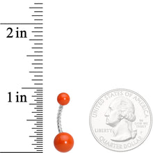 Load image into Gallery viewer, Orange Glow in the Dark Totally Twisted Belly Ring