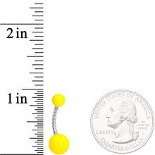 Load image into Gallery viewer, Yellow Glow in the Dark Totally Twisted Belly Ring