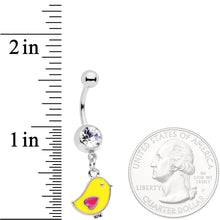 将图片加载到图库查看器,Clear Gem Yellow Easter Chick Dangle Belly Ring