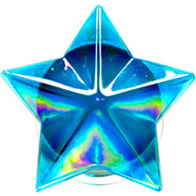 Load image into Gallery viewer, 2G Blue Aurora Glass Faceted Star Double Flare Plug Set 6mm to 16mm Sizes