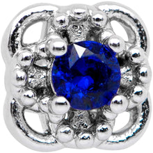 Load image into Gallery viewer, 16G 5/16 Blue CZ Gem Square Cross Labret Monroe Tragus