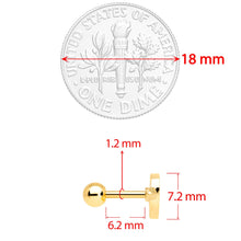 Load image into Gallery viewer, 16G 1/4 Gold Tone Sweet Pink Sweetheart Cartilage Earring