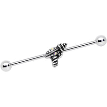 将图片加载到图库查看器,14G Aurora Gem Mystery Ray Gun Industrial Barbell 38mm