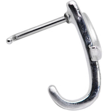 Load image into Gallery viewer, 20G 3/16 Clear CZ Gem Sliver Moon Faux Hoop L Shaped Nose Ring