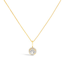 Load image into Gallery viewer, 10K White Gold Purple Amethyst and 1/10 Cttw Diamond Accent Halo Pendant Necklace