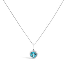 Load image into Gallery viewer, 10K White Gold Purple Amethyst and 1/10 Cttw Diamond Accent Halo Pendant Necklace