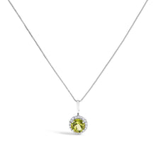 Load image into Gallery viewer, 10K White Gold Purple Amethyst and 1/10 Cttw Diamond Accent Halo Pendant Necklace