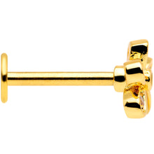 Load image into Gallery viewer, 16G 5/16 Clear CZ Gem Gold Tone Loopy Daisy Flower Labret Monroe Tragus