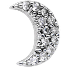 Load image into Gallery viewer, 16G 5/16 Clear CZ Gem Crescent Moon Labret Monroe Tragus