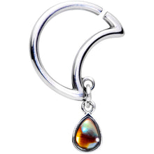 将图片加载到图库查看器,16G 3/8 Iridescent Dangle Crescent Moon Closure Ring