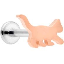Load image into Gallery viewer, 16G 5/16 Rose Gold Tone Cat Internally Threaded Labret Tragus