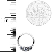 将图片加载到图库查看器,16G 3/8 Clear CZ Circle Trio Hinged Segment Ring