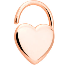 Load image into Gallery viewer, 16G 5/16 Rose Gold Tone Padlock Heart Closure Ring
