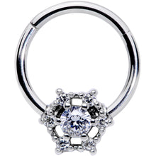 将图片加载到图库查看器,16G 3/8 Clear Gem Web of Glamour Hinged Segment Ring
