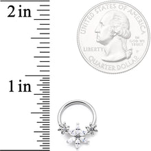 Load image into Gallery viewer, 16G 3/8 Clear CZ Gem Flower BCR Captive Ring