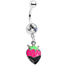 将图片加载到图库查看器,Clear Gem Yummy Chocolate Strawberry Dangle Belly Ring