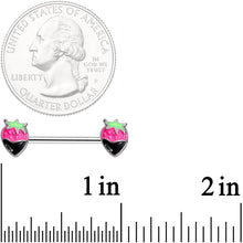 将图片加载到图库查看器,14G 9/16 Chocolate Berry Barbell Nipple Ring Set