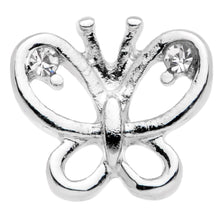 Load image into Gallery viewer, Clear Gem Loopy Openwork Butterfly Barbell Tongue Ring