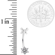 将图片加载到图库查看器,16G 3/8 Clear Gem Spring Fun Flower Curved Eyebrow Ring