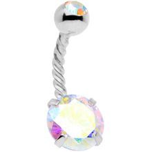 将图片加载到图库查看器,Aurora Gem White Faux Opal Disco Ball Twisted Belly Ring Set of 3