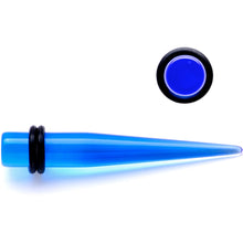 Load image into Gallery viewer, Blue Acrylic Straight Taper Set Available in Sizes 14G to 00G