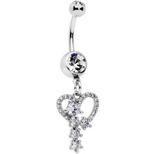 Load image into Gallery viewer, Clear CZ Gem Heart of a Star Dangle Belly Ring