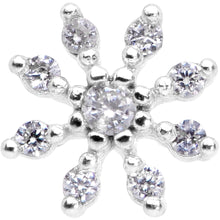 Load image into Gallery viewer, 20G 1/4 Clear CZ Gem Flower L Shaped Nose Ring