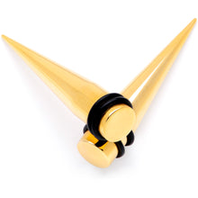 Load image into Gallery viewer, Gold Tone Anodized Straight Taper Set Available in Sizes 12G to 00G