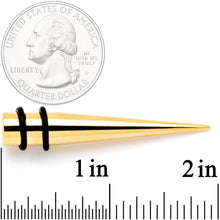 Load image into Gallery viewer, Gold Tone Anodized Straight Taper Set Available in Sizes 12G to 00G