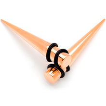 Load image into Gallery viewer, Rose Gold Tone Anodized Straight Taper Set Available in Sizes 14G to 00G