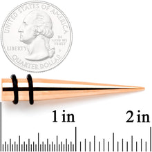Load image into Gallery viewer, Rose Gold Tone Anodized Straight Taper Set Available in Sizes 14G to 00G