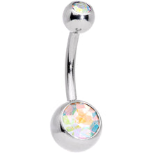 Load image into Gallery viewer, Aurora Gem Variety St Patricks Day Shamrock Belly Ring Set of 4