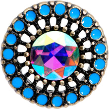 Load image into Gallery viewer, Aurora Gem Blue Orb Nautical Vibe Double Flare Plug Set 6mm to 25mm
