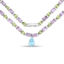 Load image into Gallery viewer, 32.50 Carat Genuine Multi Stones .925 Sterling Silver Necklace