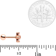 Load image into Gallery viewer, 16G 1/4 Pink Clear CZ Gem Rose Gold Tone Star Tragus Set of 3