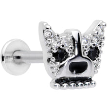 Load image into Gallery viewer, 16G 5/16 Clear CZ Gem Bulldog Labret Monroe Tragus