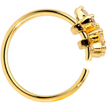Load image into Gallery viewer, 20G 5/16 Clear CZ Gem Gold Plated Tiny Triangle Nose Hoop