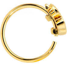 Load image into Gallery viewer, 20G 5/16 Clear Black Gem Gold Tone Glamour Cat Nose Hoop