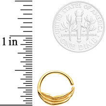 将图片加载到图库查看器,16G 3/8 Gold Tone Feather Closure Ring