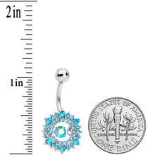 将图片加载到图库查看器,Aqua Gem Elegant Dance Wreath Belly Ring
