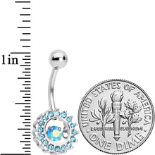 将图片加载到图库查看器,Aqua Gem Elegant Dance Crown Belly Ring