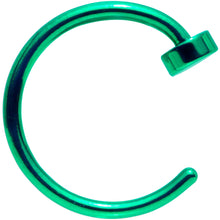 Load image into Gallery viewer, 20G 5/16 Green Anodized Titanium Flat Disc Nose Hoop