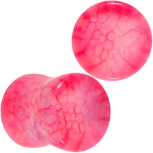 Load image into Gallery viewer, Red Agate Stone Saddle Plug Set Available in Sizes 0G to 25mm