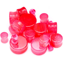 Load image into Gallery viewer, Red Agate Stone Saddle Plug Set Available in Sizes 0G to 25mm