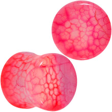 Load image into Gallery viewer, Red Agate Stone Saddle Plug Set Available in Sizes 0G to 25mm
